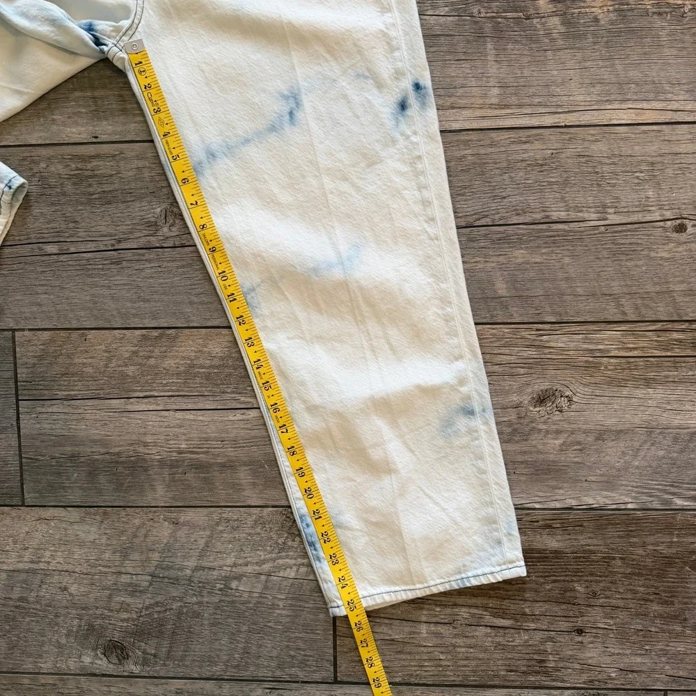 L AGENCE June Ultra High Rise Cropped Jeans Light Wash Tie Dye Size 30 - Picture 10 of 10